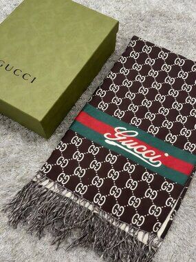 Gucci GG Monogram Web Stripe Scarf